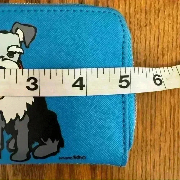 Marc Tetro Zippered Wallet, Schnauzer, Blue, 5" W X 4" H - Picture 7 of 8